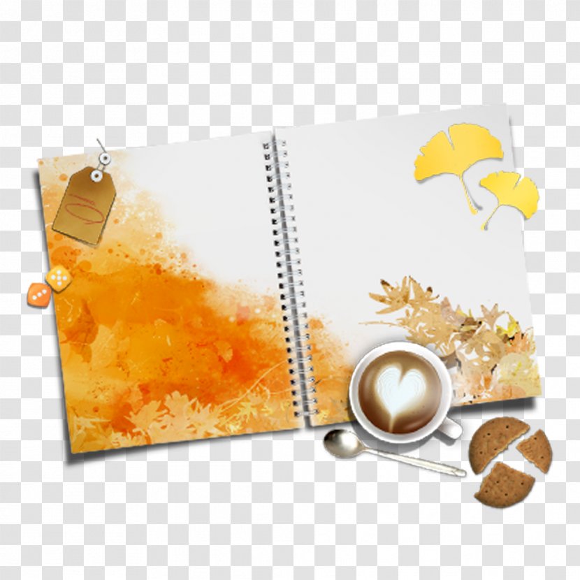 Coffee Tea Maple Leaf - Apricot - Notebook Free To Pull The Material Transparent PNG