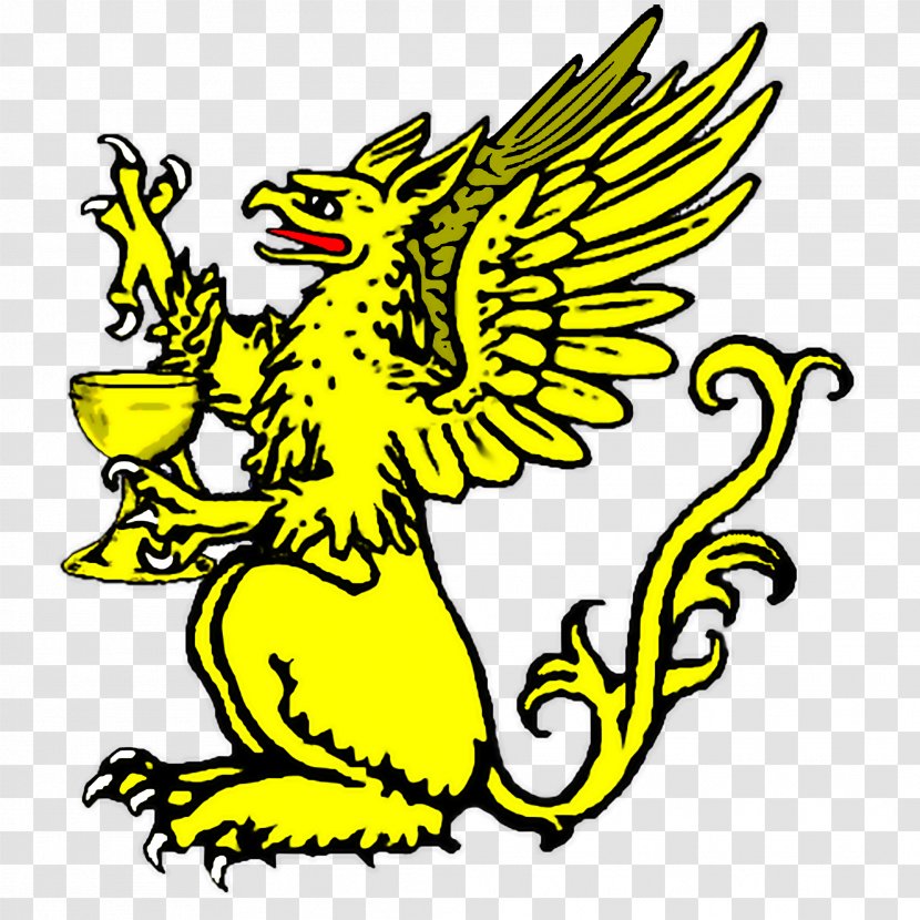 Art Heraldry Supporter Clip - Yellow - Griffin Transparent PNG