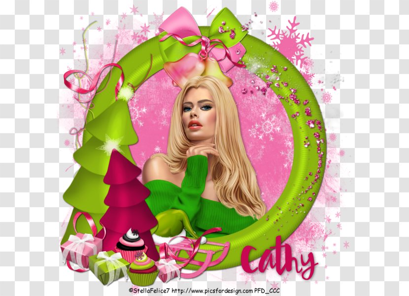 Christmas Ornament Photomontage Character - Magenta Transparent PNG