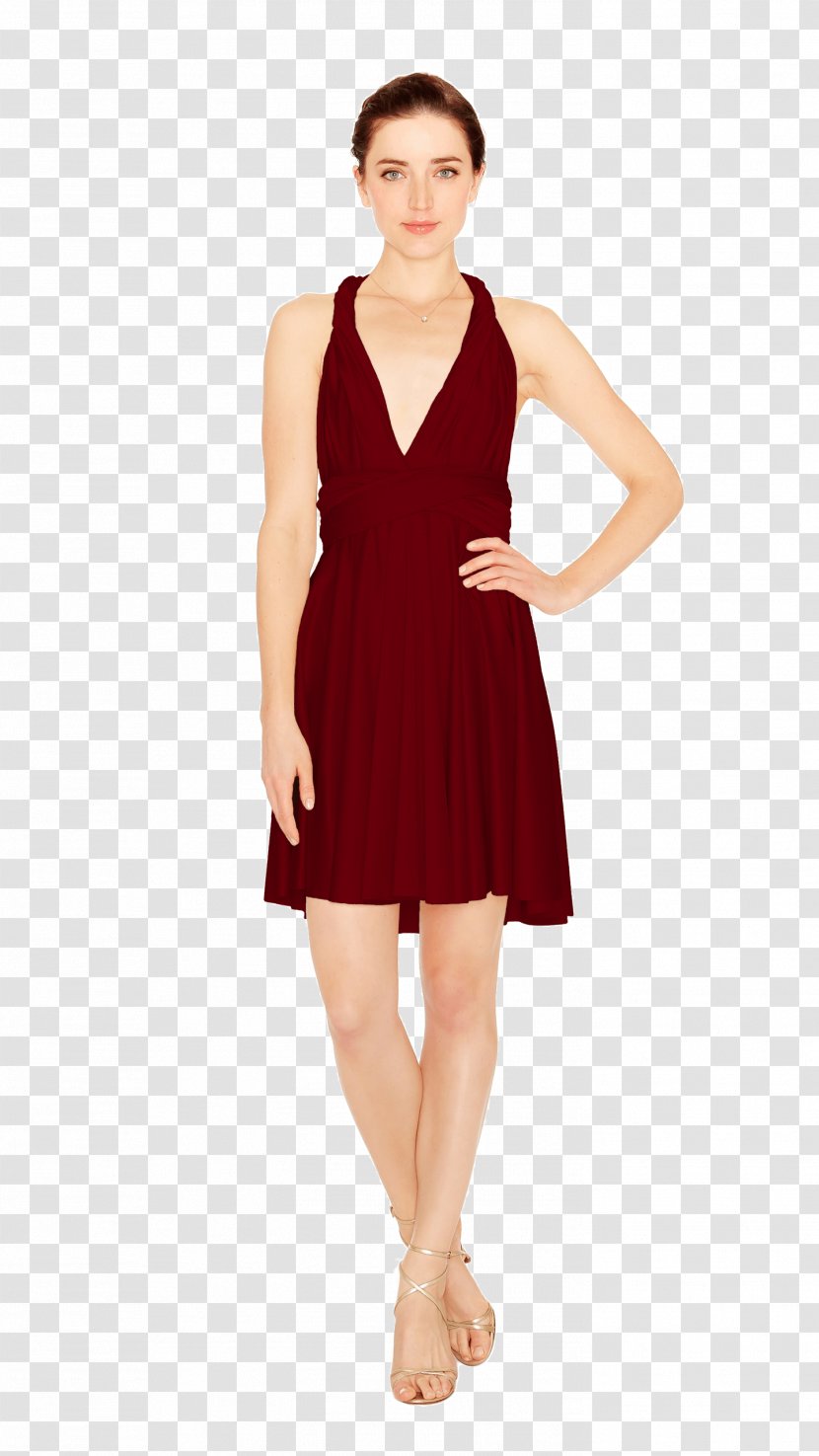 Little Black Dress Sleeve Maroon Velvet - Fashion Transparent PNG