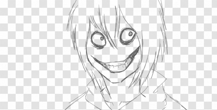 Line Art Slenderman Drawing Jeff The Killer Sketch - Frame - Hardy Transparent PNG