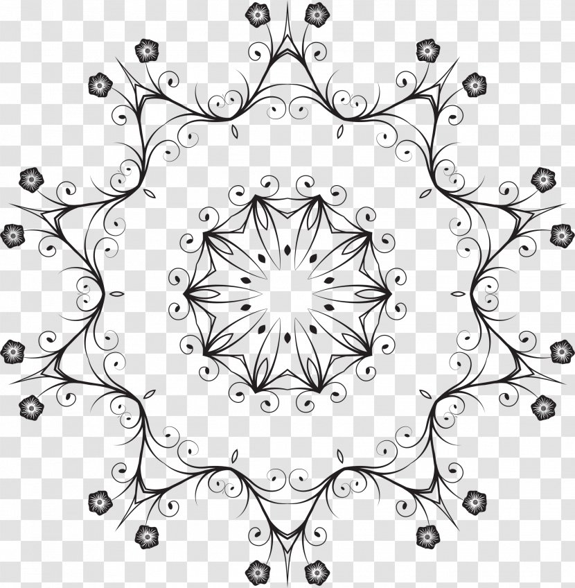 Line Art Black And White Clip - Wheel Of Dharma Transparent PNG