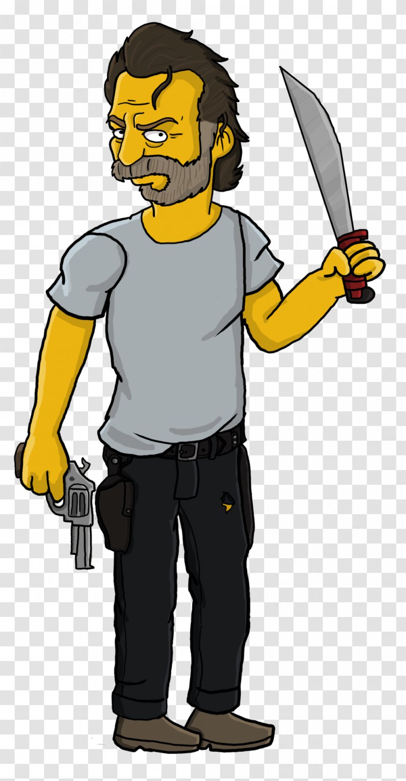 Rick Grimes Homer Simpson Carl Homer's Enemy Drawing - Cartoon - The Simpsons Movie Transparent PNG