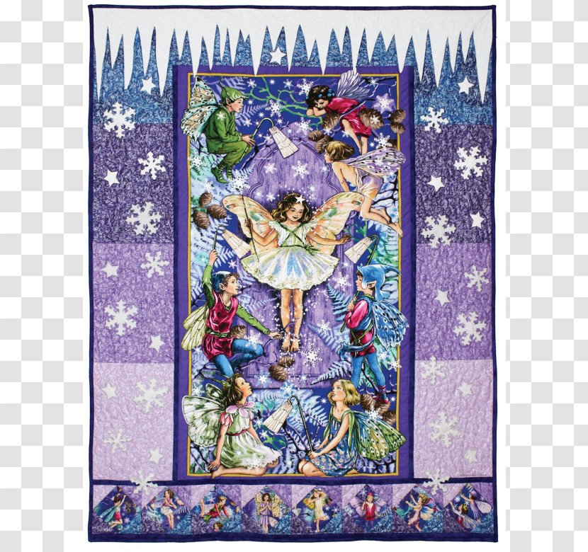 Quilt Flower Fairies Garden Tapestry - Art - The Fairy Scatters Flowers Transparent PNG