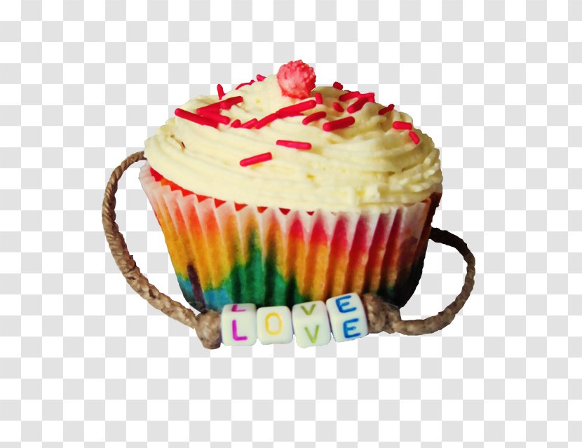 Cupcake Rainbow Cookie Muffin Cream - Cake Transparent PNG