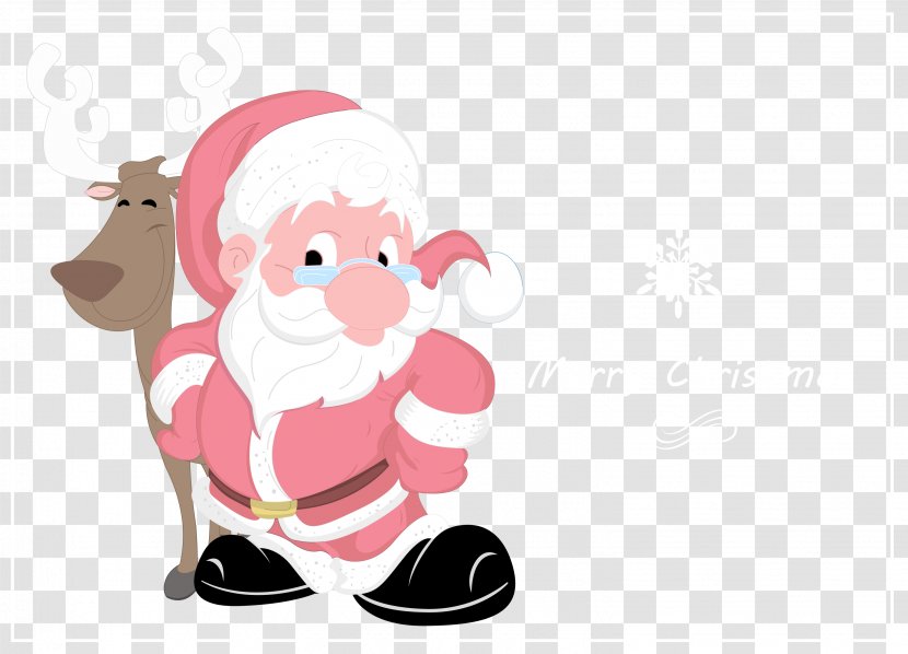 Reindeer Santa Claus SantaCon Drawing Christmas - Mammal - Vector Deer Transparent PNG