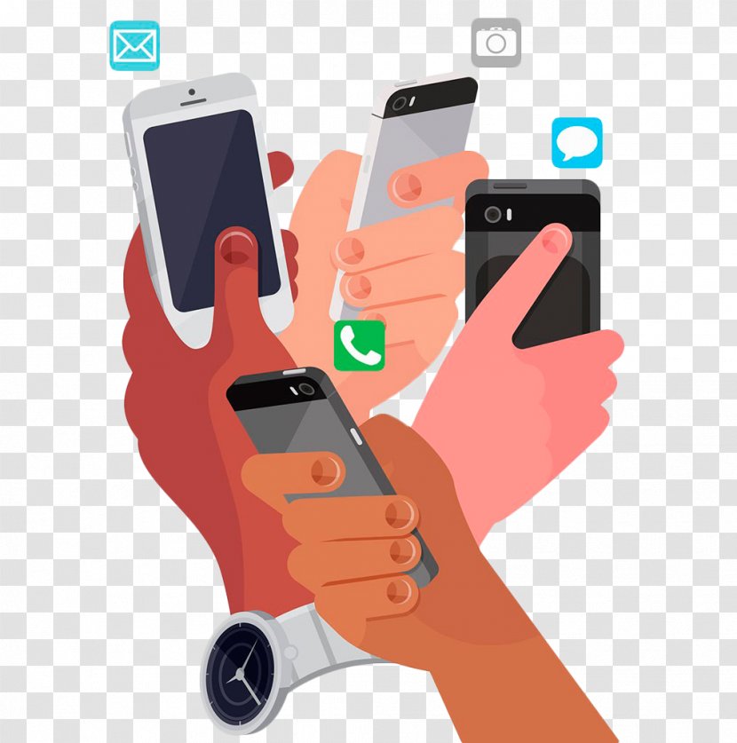 Social Media Digital Studies - Communication - Mobile Phone Dialing Illustration Transparent PNG