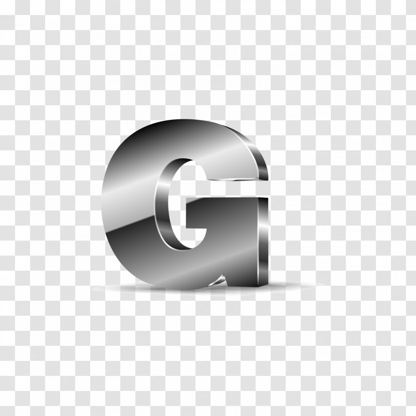 Letter G - Symbol - Silver Black Letters Transparent PNG