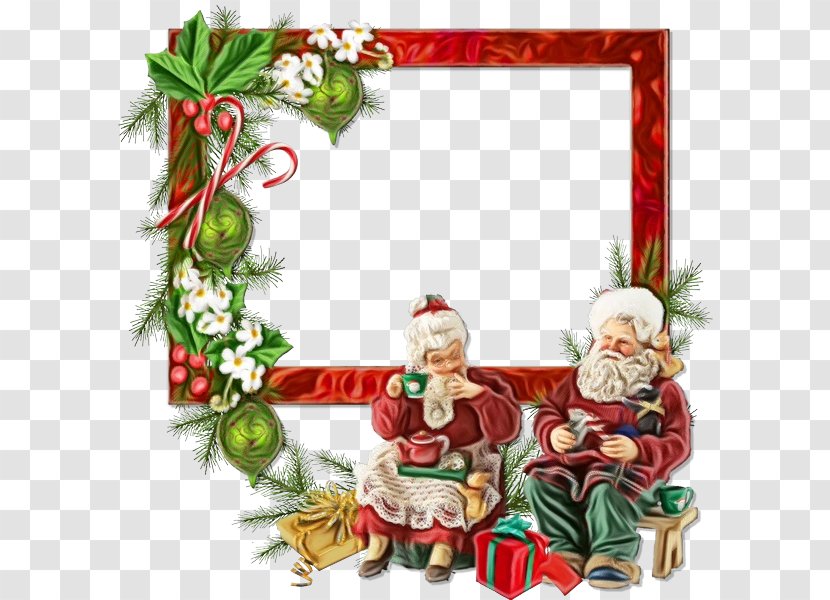 Christmas Decoration - Picture Frame Santa Claus Transparent PNG