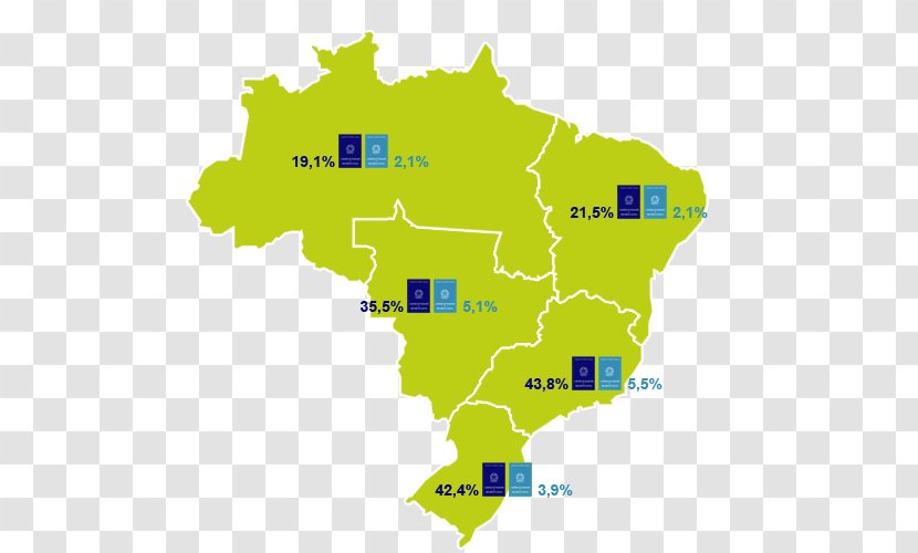 Federative Unit Of Brazil Map - Land Lot Transparent PNG