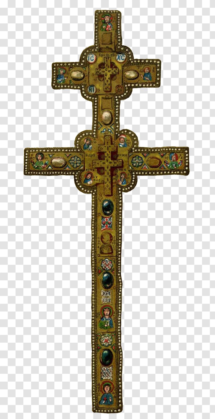 Cross Of Saint Euphrosyne Patriarchal Symbol Lorraine - Crucifix Transparent PNG