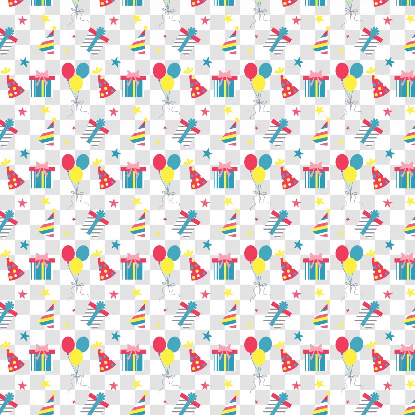 Cartoon Birthday Elements Seamless Background Vector - Area Transparent PNG