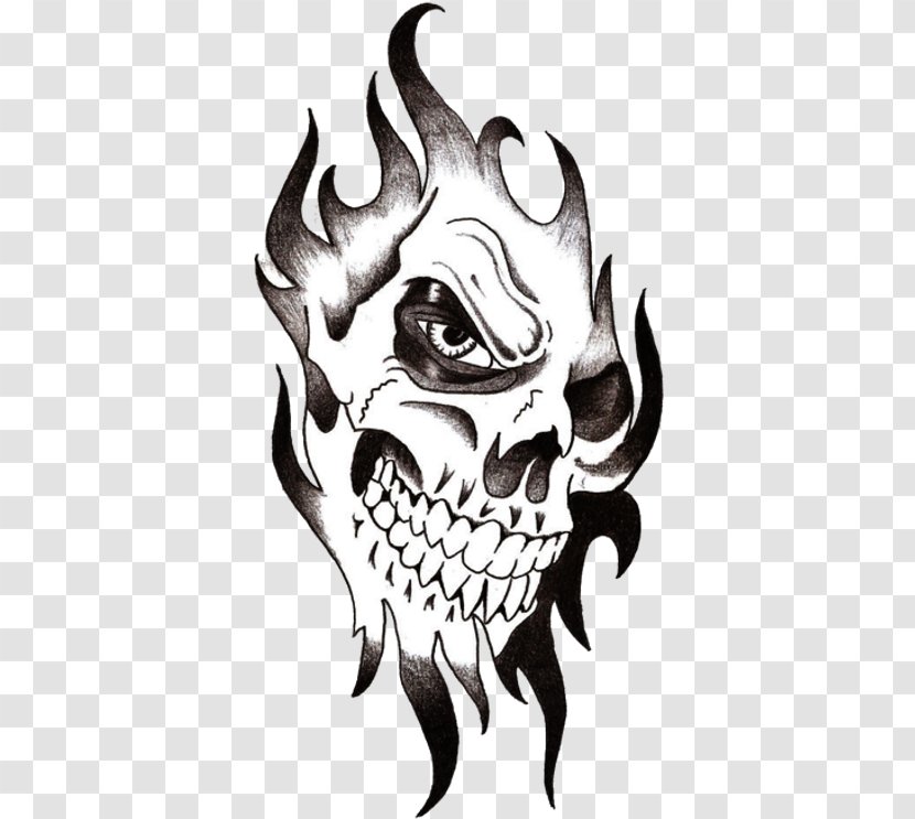 Skull Tattoo - Drawing - Blackandwhite Jaw Transparent PNG
