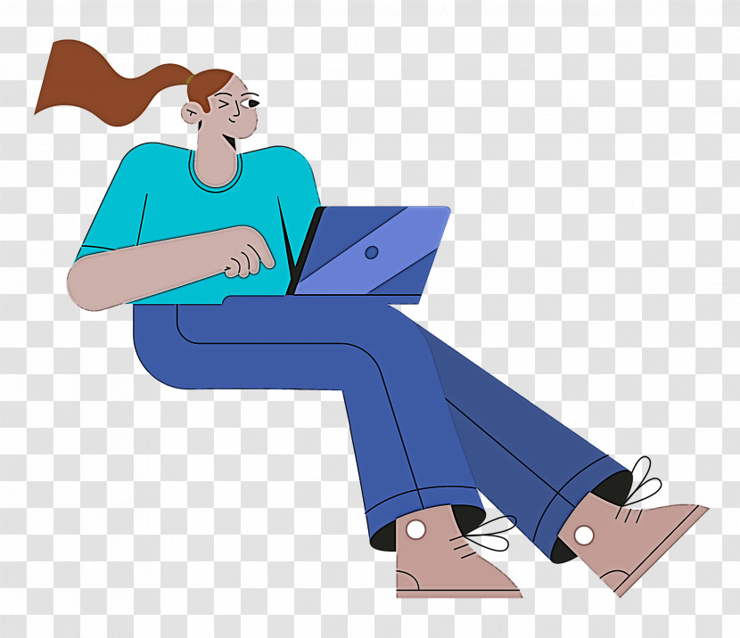 Lady Sitting On Chair Transparent PNG