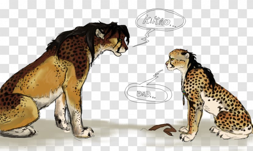 Cheetah Daughter Lion Father Drawing - Animal Transparent PNG