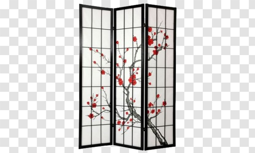 Room Divider Shu014dji Asian Furniture Folding Screen Cherry Blossom - Time And Space Transparent PNG