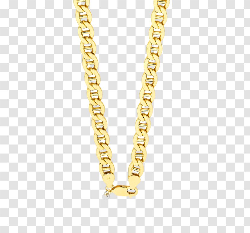 Necklace Jewellery Chain Figaro Gold - Colored - Anchor Transparent PNG