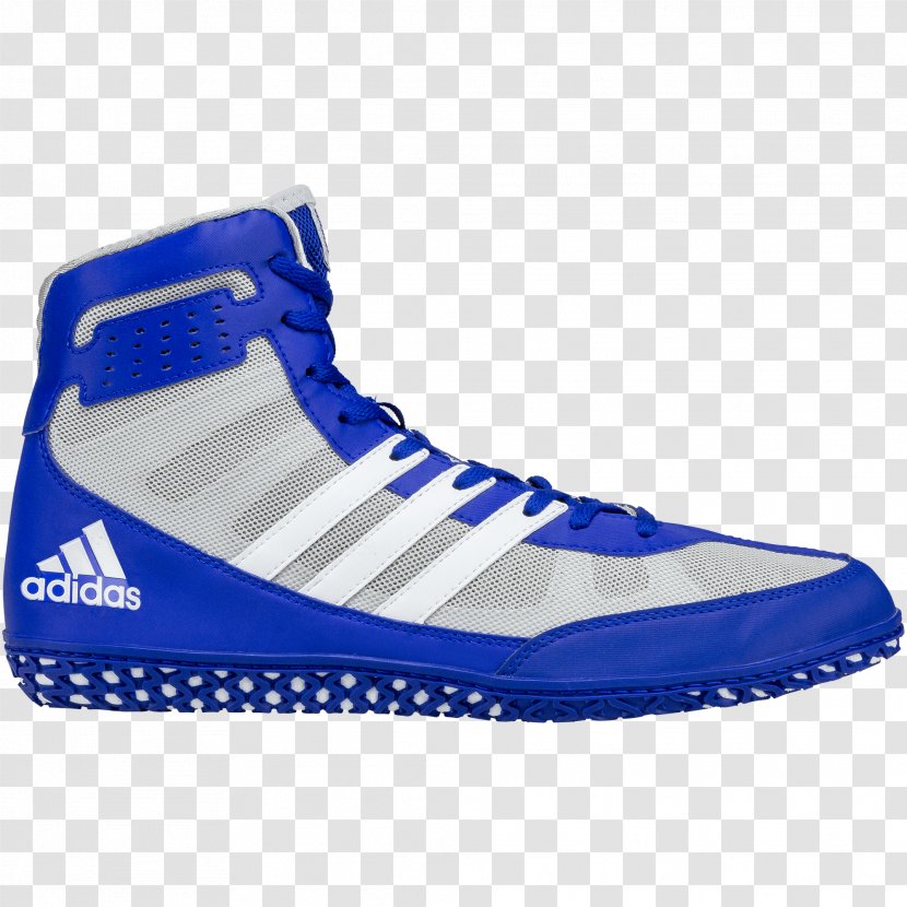 Adidas Wrestling Shoe Boot Sneakers - Electric Blue - Red White Transparent PNG