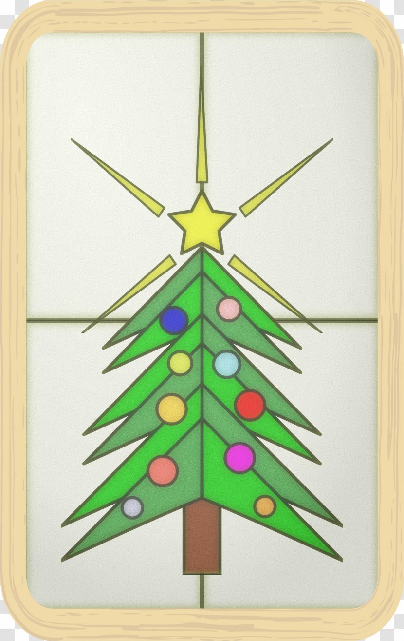 Christmas Tree Stained Glass Window Clip Art - Ornament Transparent PNG