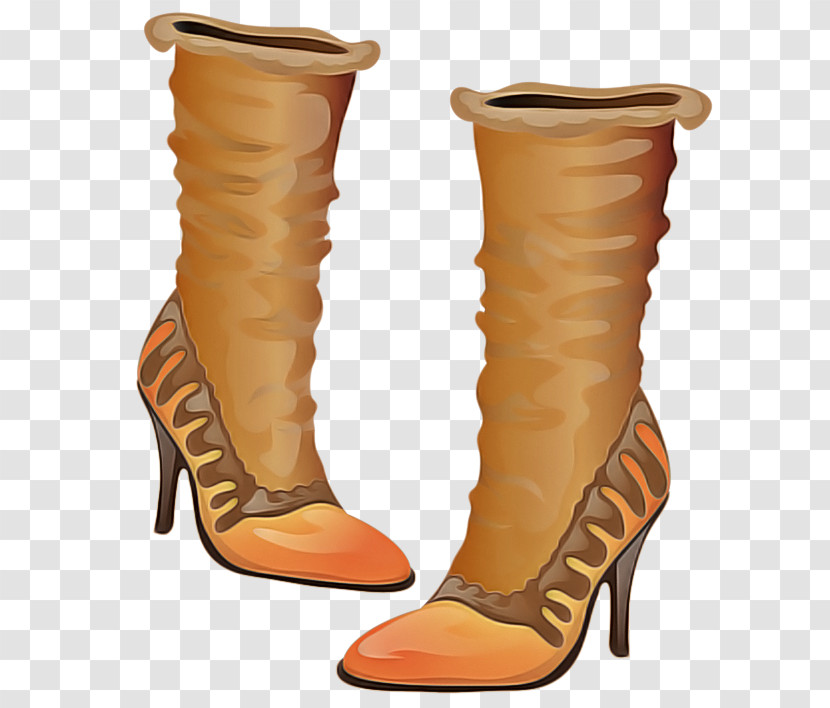 Footwear Boot Shoe Tan High Heels Transparent PNG