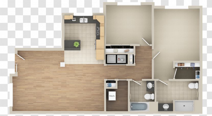 3D Floor Plan House - Property - 2d Furniture Top View Transparent PNG