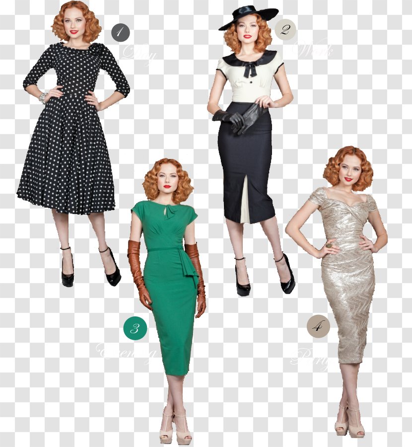 Vintage Clothing Dress Fashion Pattern - Model Transparent PNG