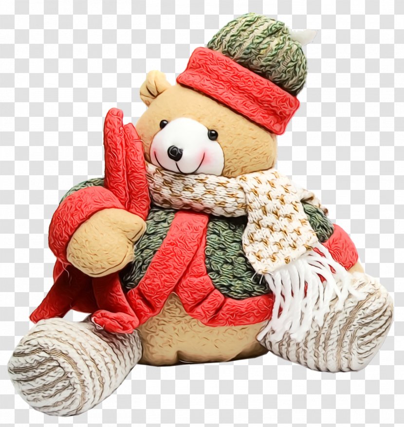 Teddy Bear - Christmas - Wool Ornament Transparent PNG