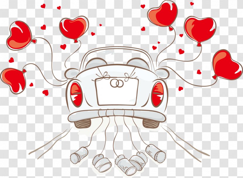 Wedding Invitation Car Illustration - Heart Transparent PNG