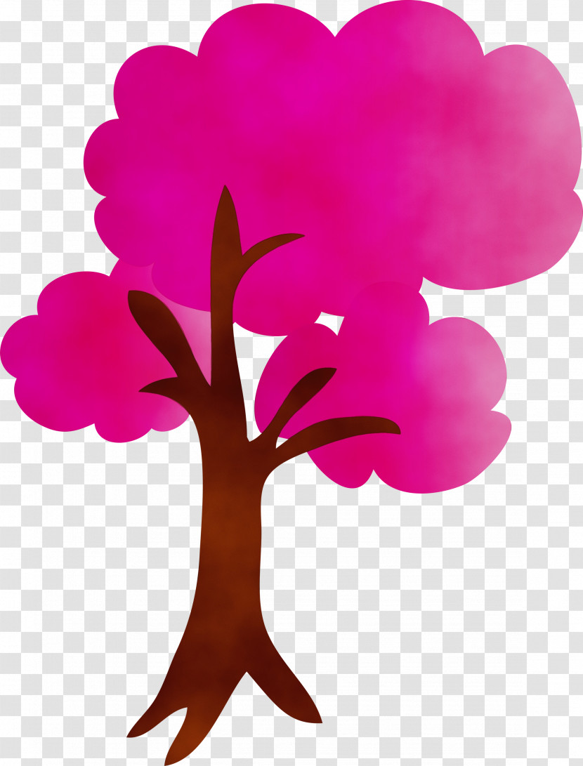 Pink Heart Magenta Tree Plant Transparent PNG