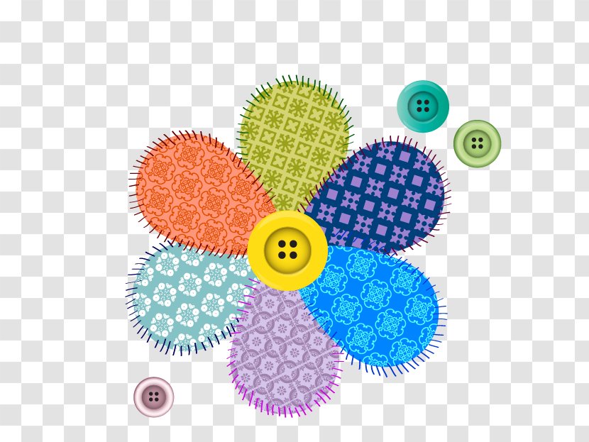 Button - Flower - Color Cloth Flowers Buttons Transparent PNG