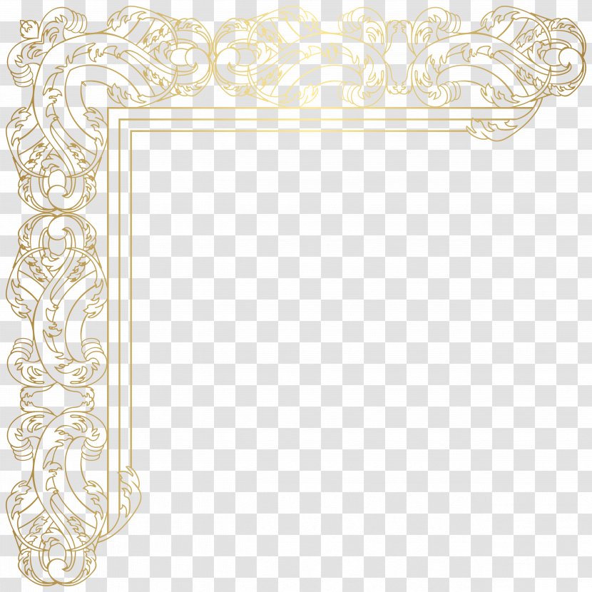 Paper Picture Frames Pattern - White - Gold Corner Transparent PNG