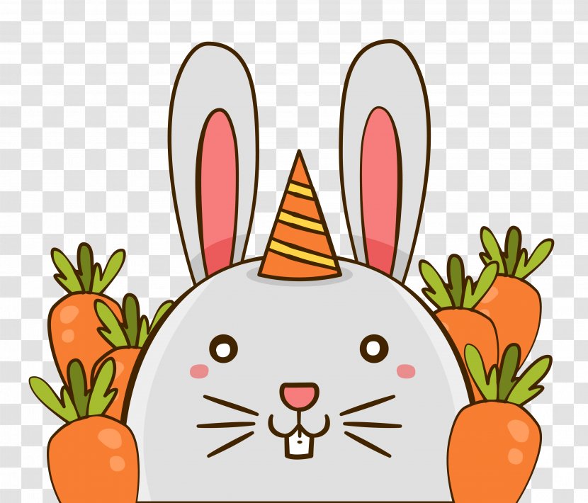 Little White Rabbit Carrot European Leporids - Bunny And Carrots Transparent PNG