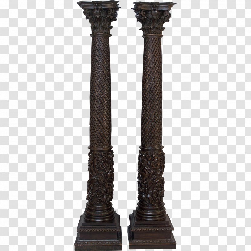 Trajan's Column 18th Century Pedestal Garden Ornament - 19th Transparent PNG