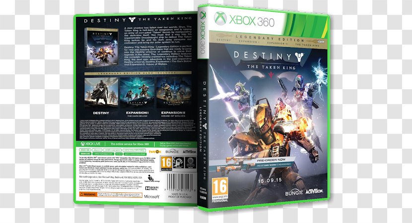 Xbox 360 Destiny: The Taken King Video Game One - Technology - Console Transparent PNG