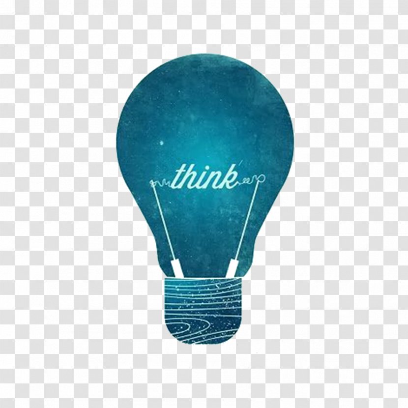 Incandescent Light Bulb Poster - Blue Creative Transparent PNG
