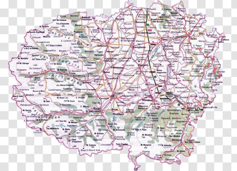 Map Carta Geografica Cuneo - Comune - Provincia Tanaro ComuneMap Transparent PNG