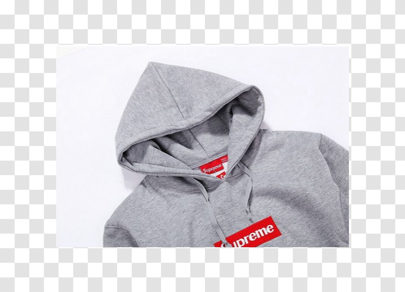 Hoodie T-shirt Supreme Sweater Grey - Zipper Transparent PNG