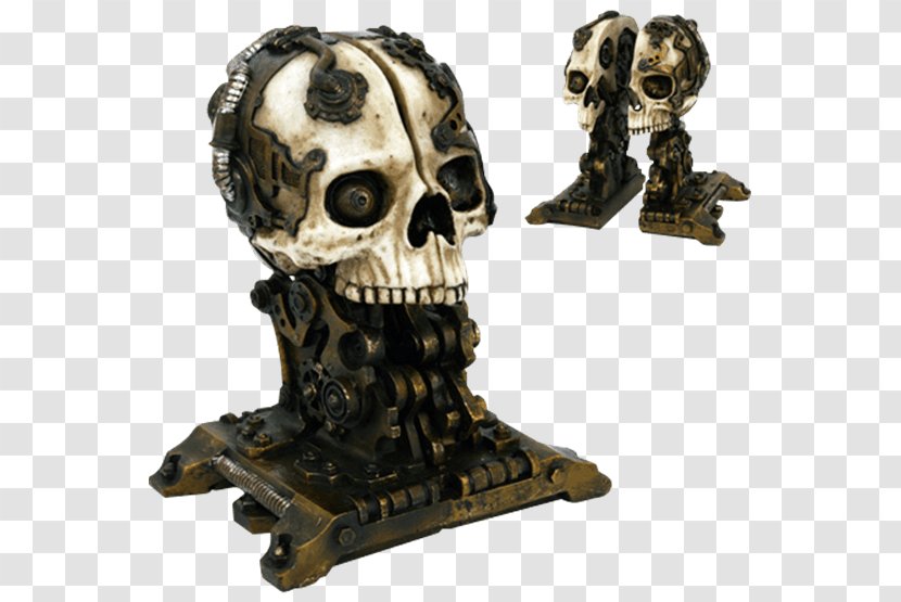 Skull Steampunk Calavera Gear Bookend - Skeleton Transparent PNG