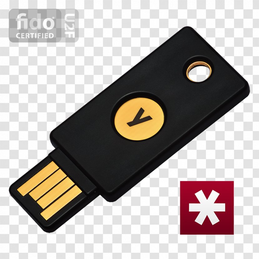 YubiKey One-time Password Universal 2nd Factor Two Authentication - Electronic Device - Fido Solutions Transparent PNG