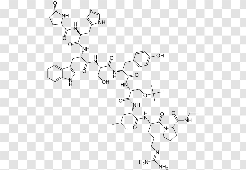 Buserelin Goserelin Gonadotropin-releasing Hormone Agonist Triptorelin - Black And White Transparent PNG