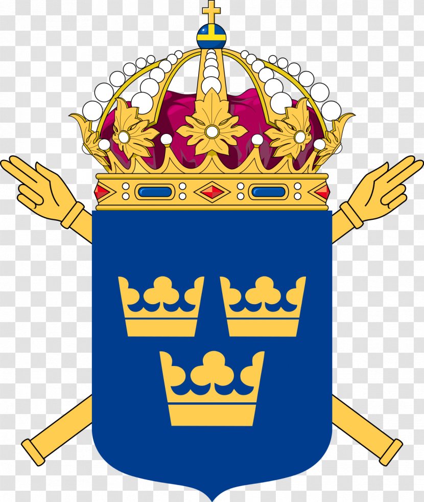 Flag Of Sweden Three Crowns Coat Arms - Heart Transparent PNG