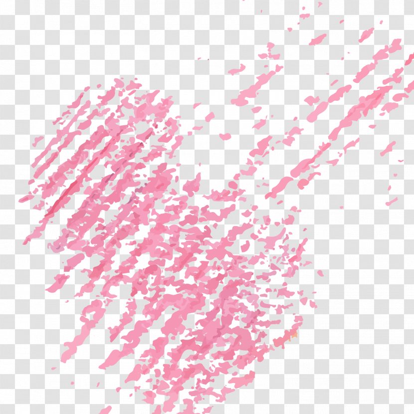Gouache Illustration - Magenta - Pink Watercolor Crayon Touch Vector Material Transparent PNG