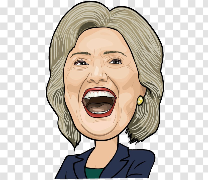 Facial Expression Cheek Chin Mouth Smile - Cartoon - Hillary Clinton Transparent PNG