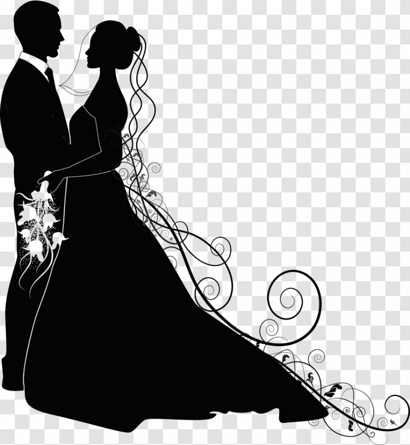 Wedding Invitation Bridegroom Clip Art - Black - Bride Groom Transparent PNG