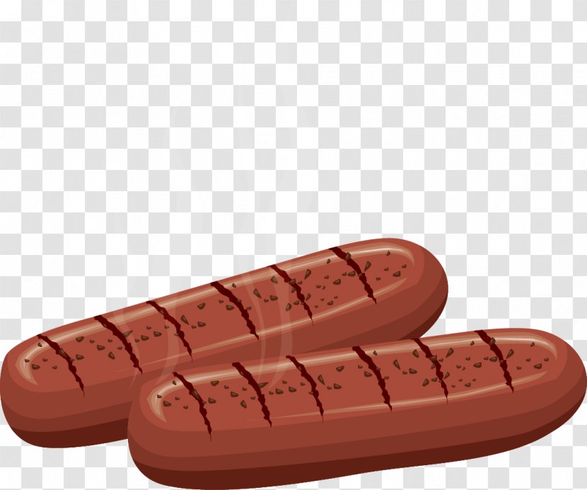 Barbecue Sausage Hamburger Roasting - Hand-painted Transparent PNG