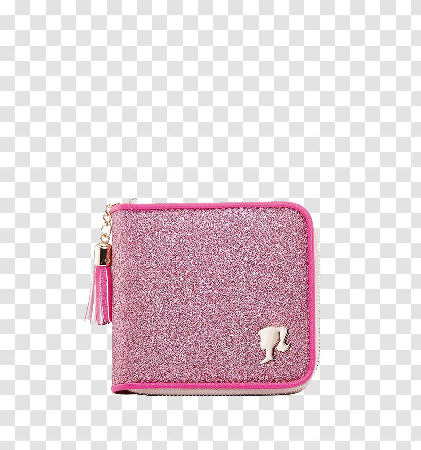 Wallet Barbie Zipper Coin Purse Bag - Brand - Shiny Peach Transparent PNG