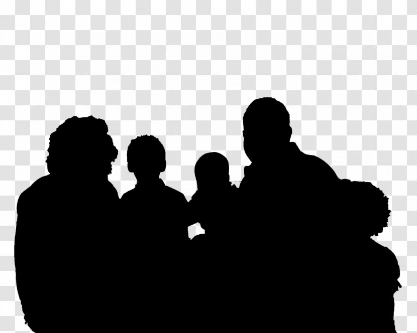 Silhouette Family Clip Art - Black And White - Friend Cliparts Transparent PNG