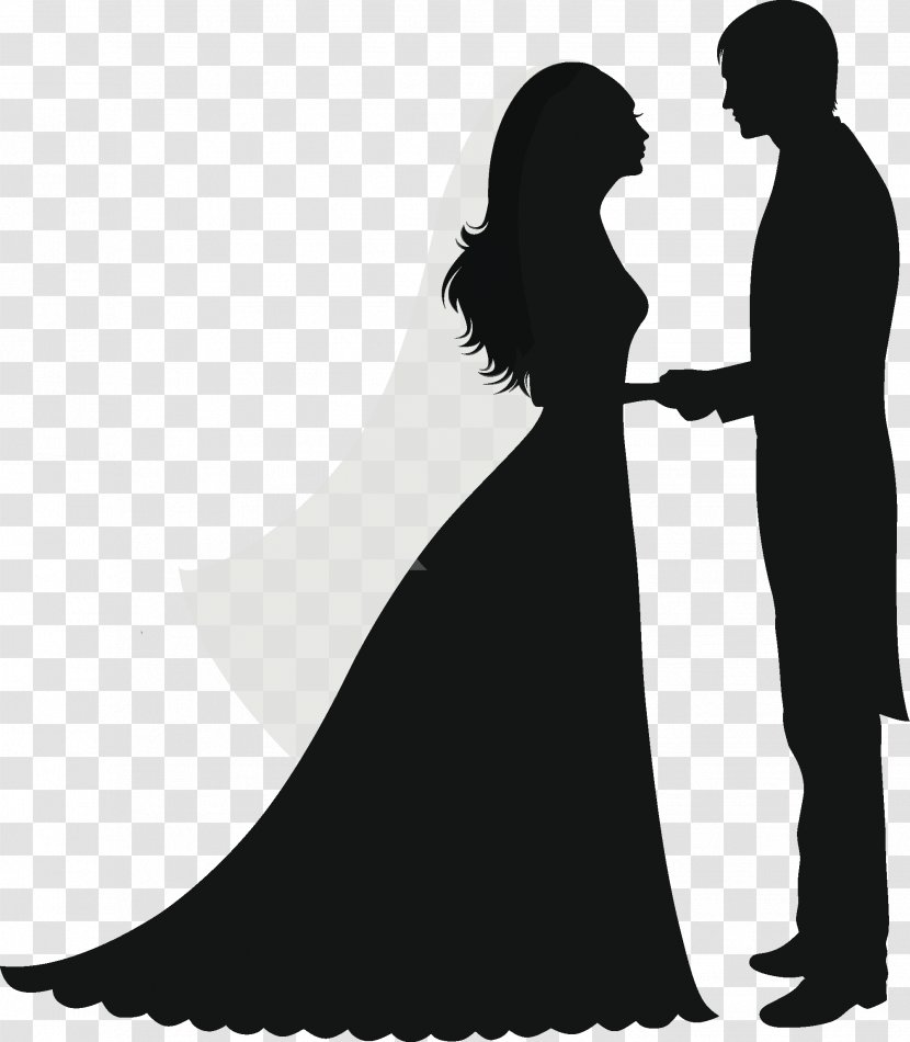 Wedding Invitation Silhouette Marriage Couple - Bride Transparent PNG