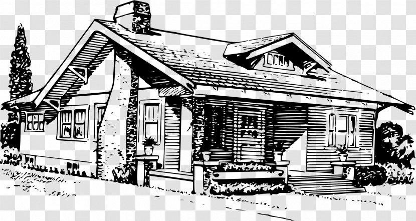 Bungalow Drawing House Clip Art - White Transparent PNG