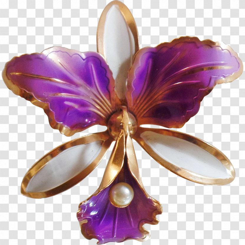 Brooch Jewellery Purple Violet Gold - Body Jewelry - Pearls Transparent PNG
